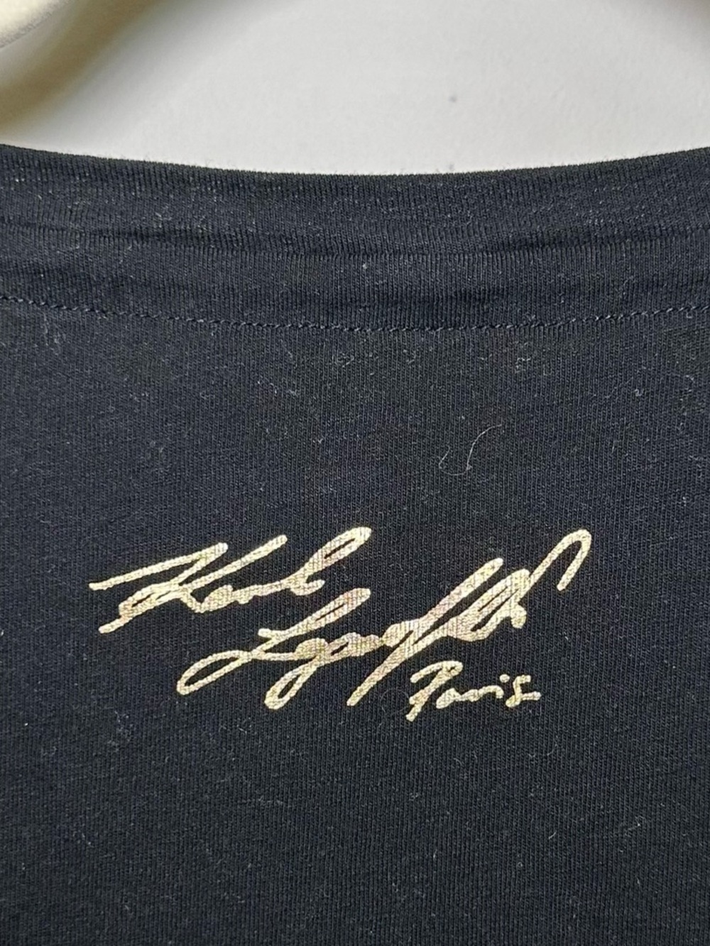 Karl Lagerfeld Paris Black Gold Foil Logo Tee Shirt‎ Karl Head Graphic Designer - Picture 5 of 8